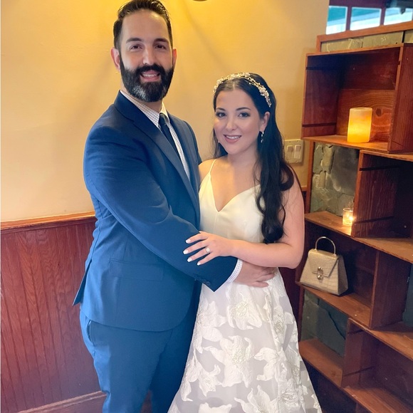 Bronx and Banco Alexia High-low Beaded Reception Gown in Ivory & Gold Medium - Picture 17 of 17